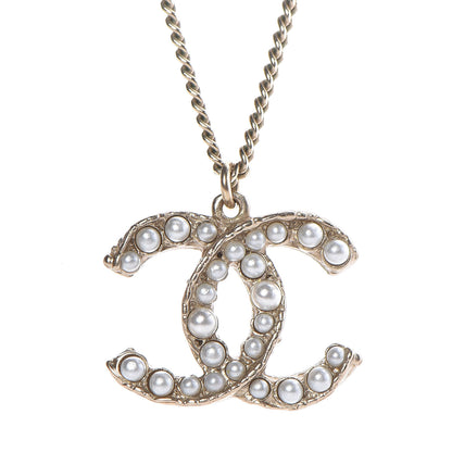 Chanel Pearl CC Pendant Necklace Gold 4 of 8