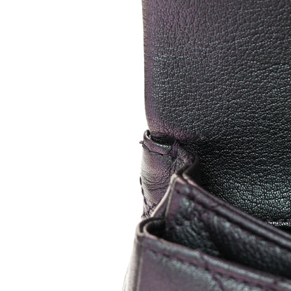Chanel Iridescent Goatskin Quilted Small Double Carry Waist Chain Flap Purple 13 of 13