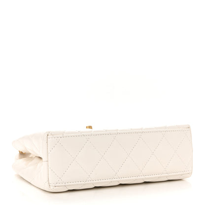 Chanel Shiny Aged Calfskin Quilted Nano Kelly Shopper White 4 of 10
