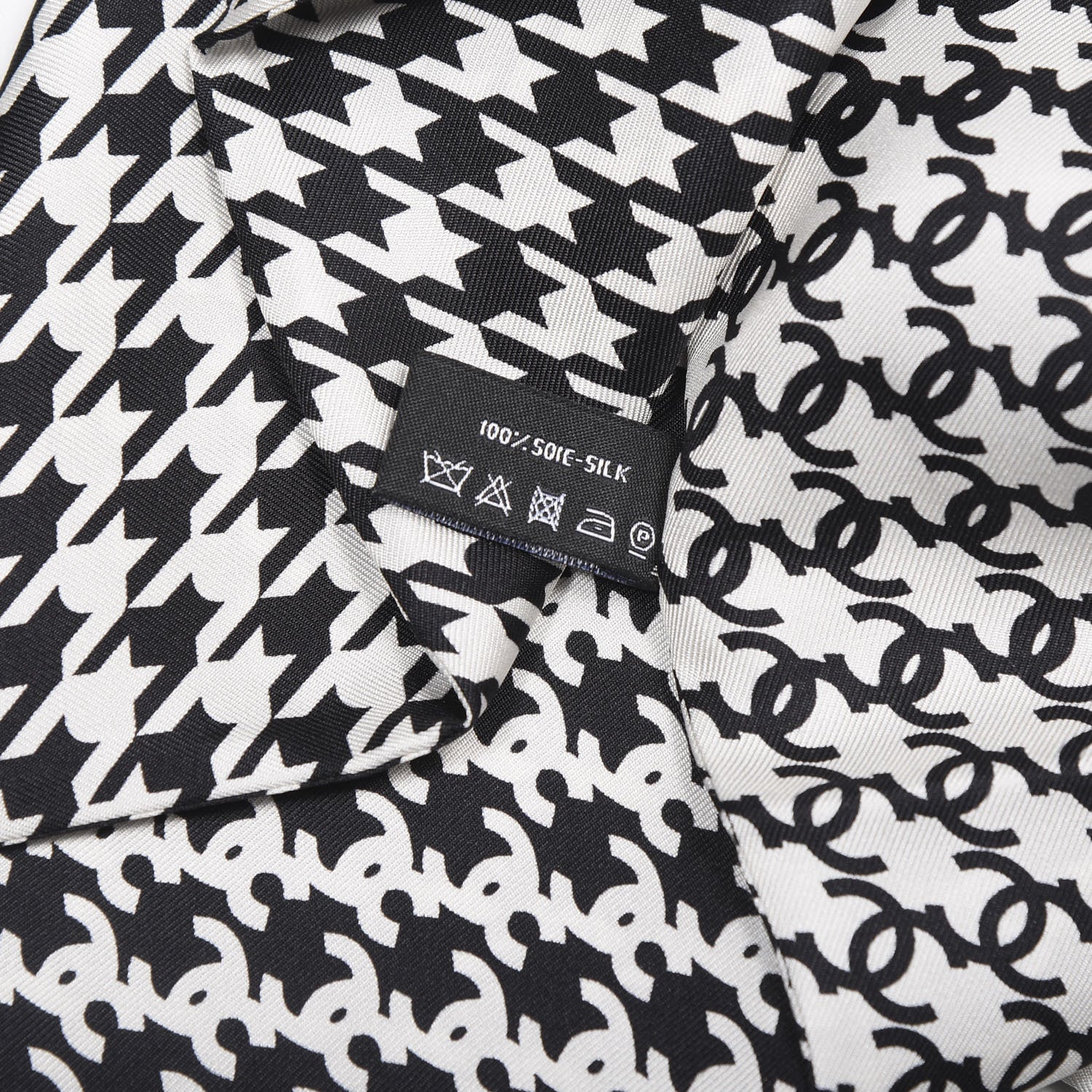 Chanel Silk CC Scarf Black 5 of 5