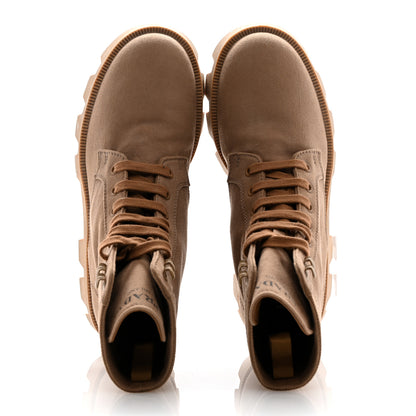 Prada Washed Denim Rocksand 45mm Combat Boots 39 Kaki 2 of 9