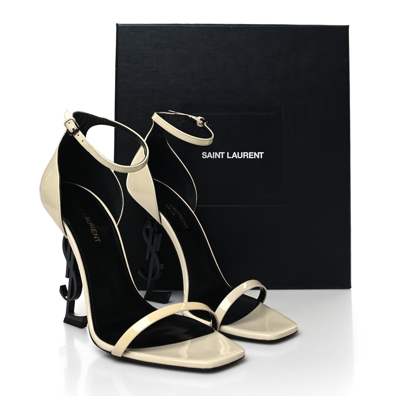 Saint Laurent Patent Calfskin Opyum 110 Sandals 39 Neutro 10 of 10
