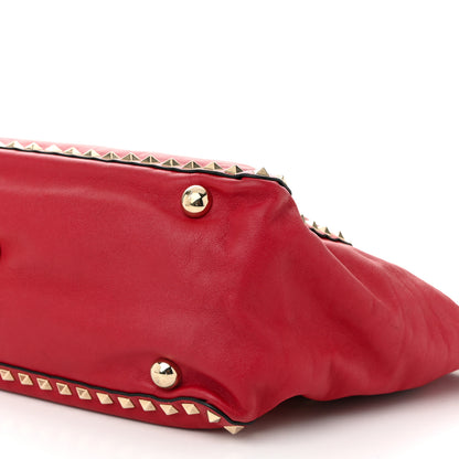 Valentino Garavani Vitello Medium Rockstud Tote Rosso Valentino 9 of 11