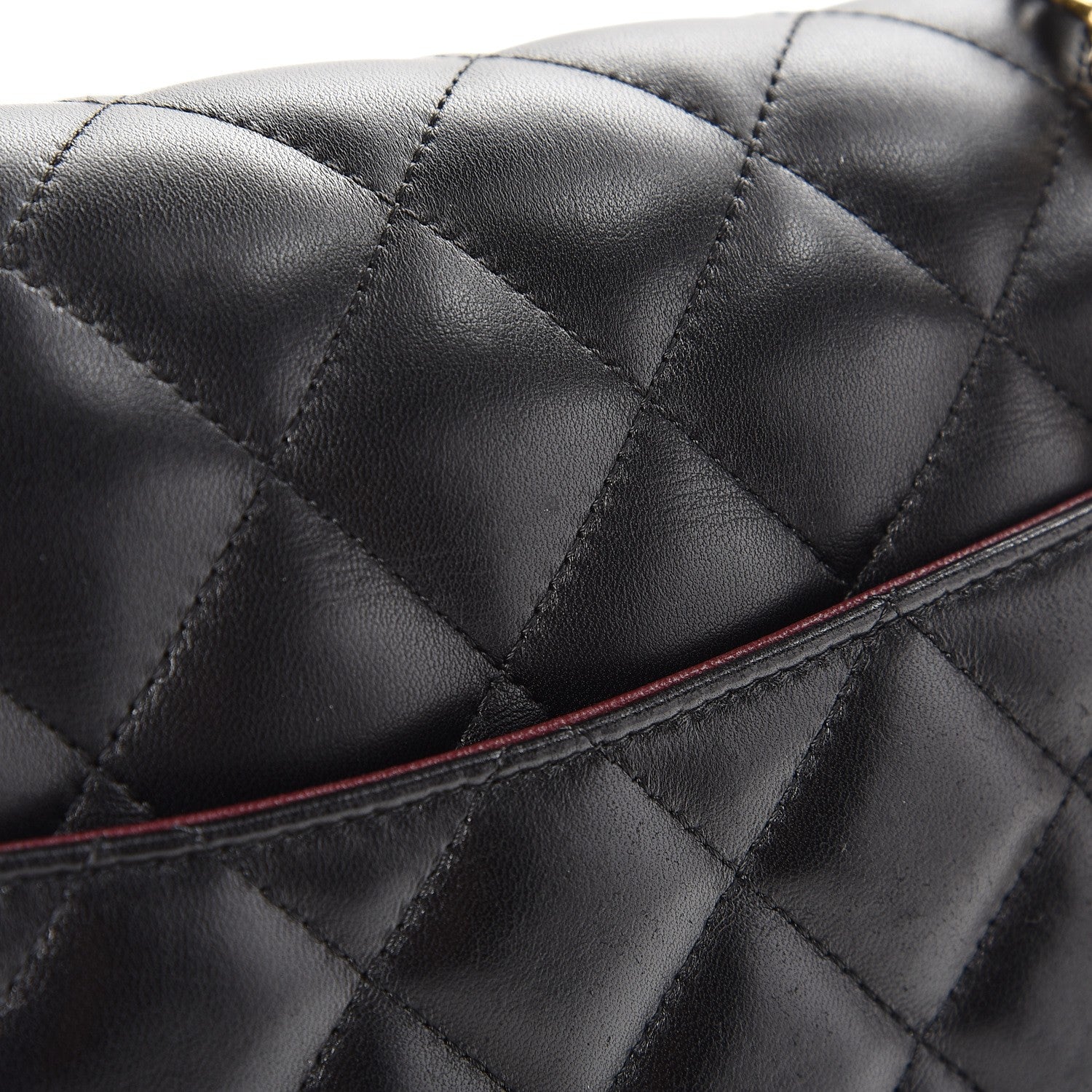 Chanel Lambskin Quilted Jumbo Double Flap Black 10 of 13