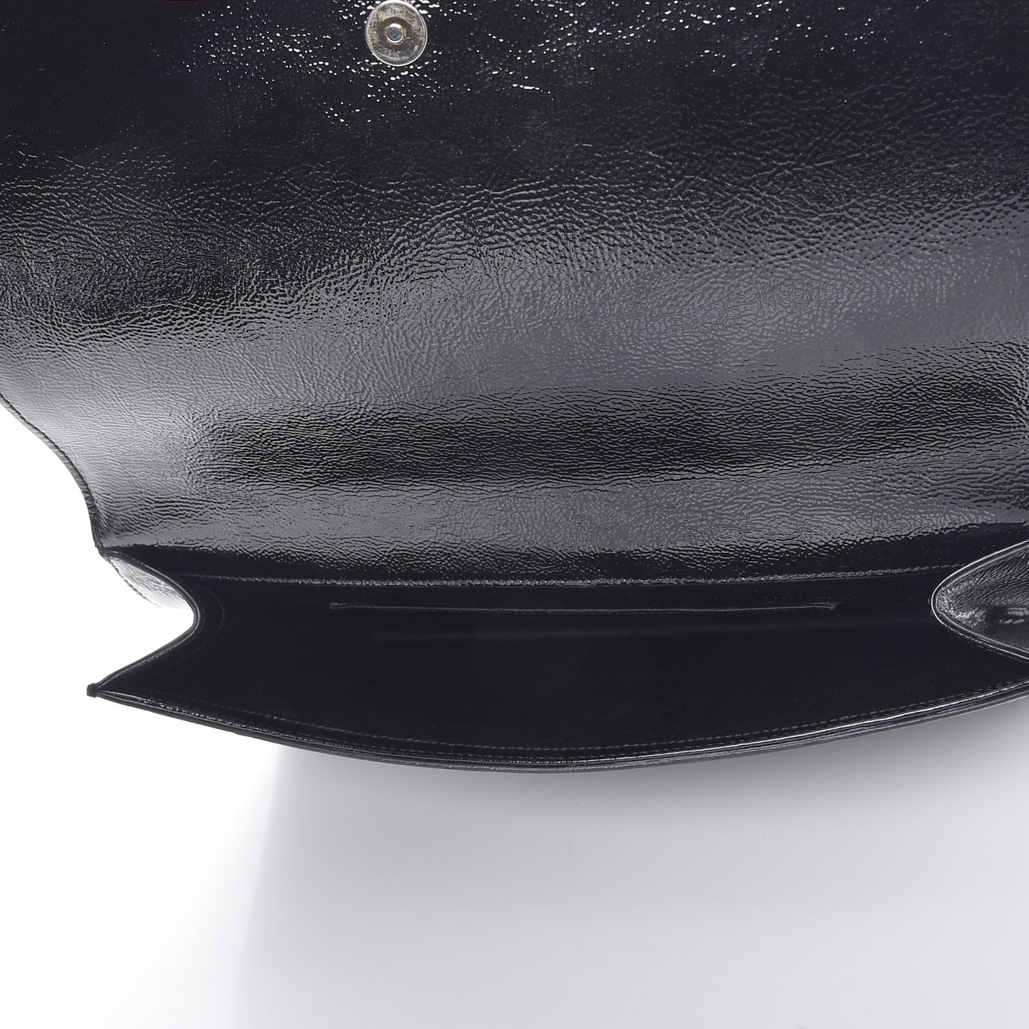 Textured Patent Monogram Large Belle De Jour Clutch Black