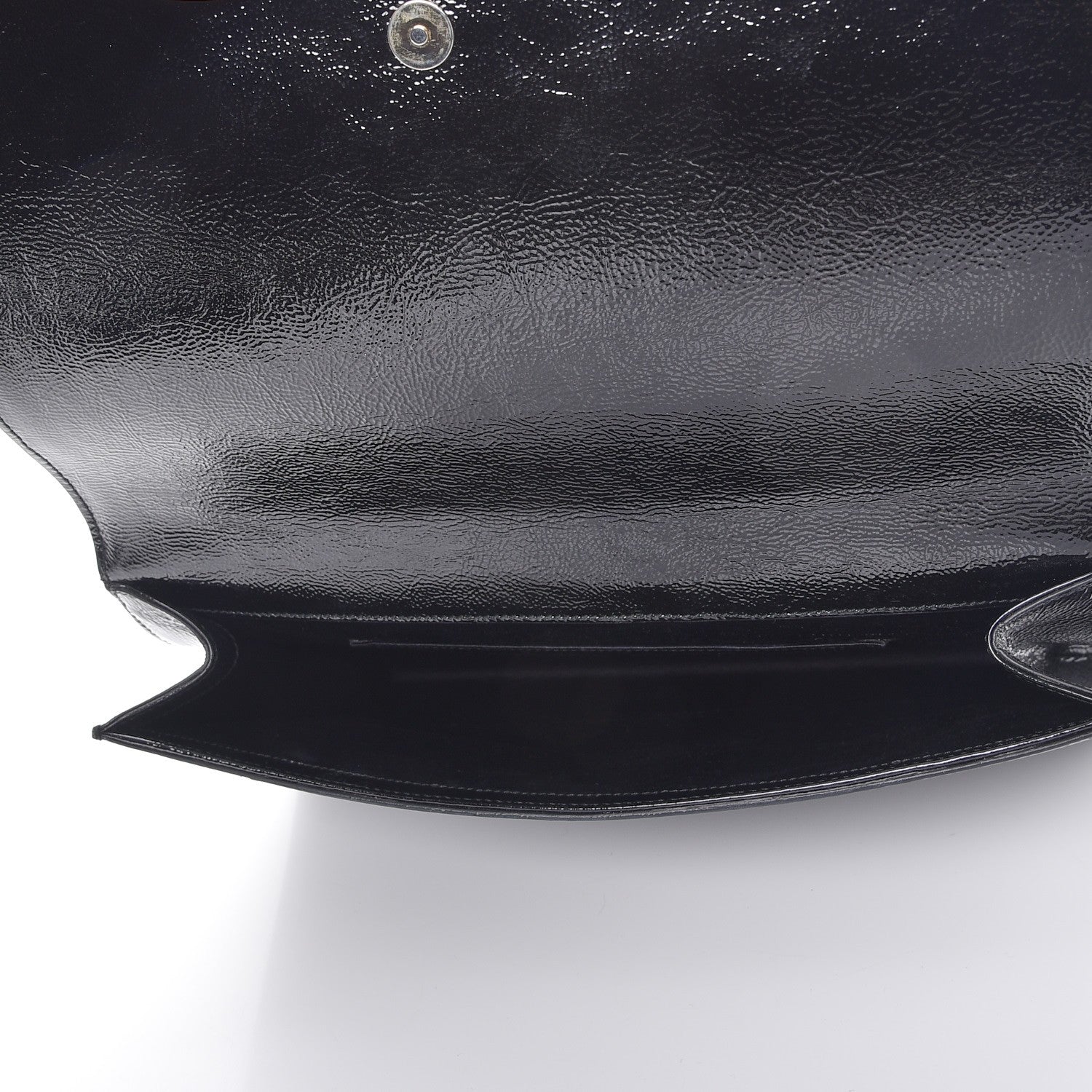 Saint Laurent Textured Patent Monogram Large Belle De Jour Clutch Black 5 of 8