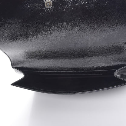 Saint Laurent Textured Patent Monogram Large Belle De Jour Clutch Black 5 of 8