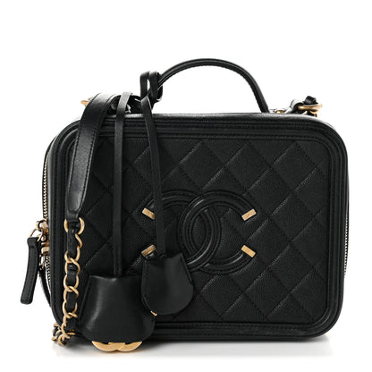 Chanel Caviar Quilted Medium CC Filigree Vanity Case Black 1 of 11
