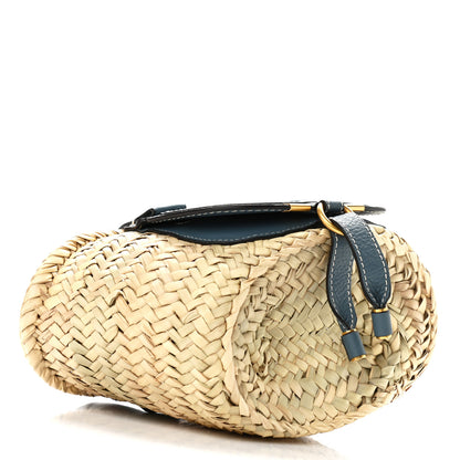 Chloe Raffia Small Grain Calfskin Small Marcie Basket Mirage Blue 5 of 12