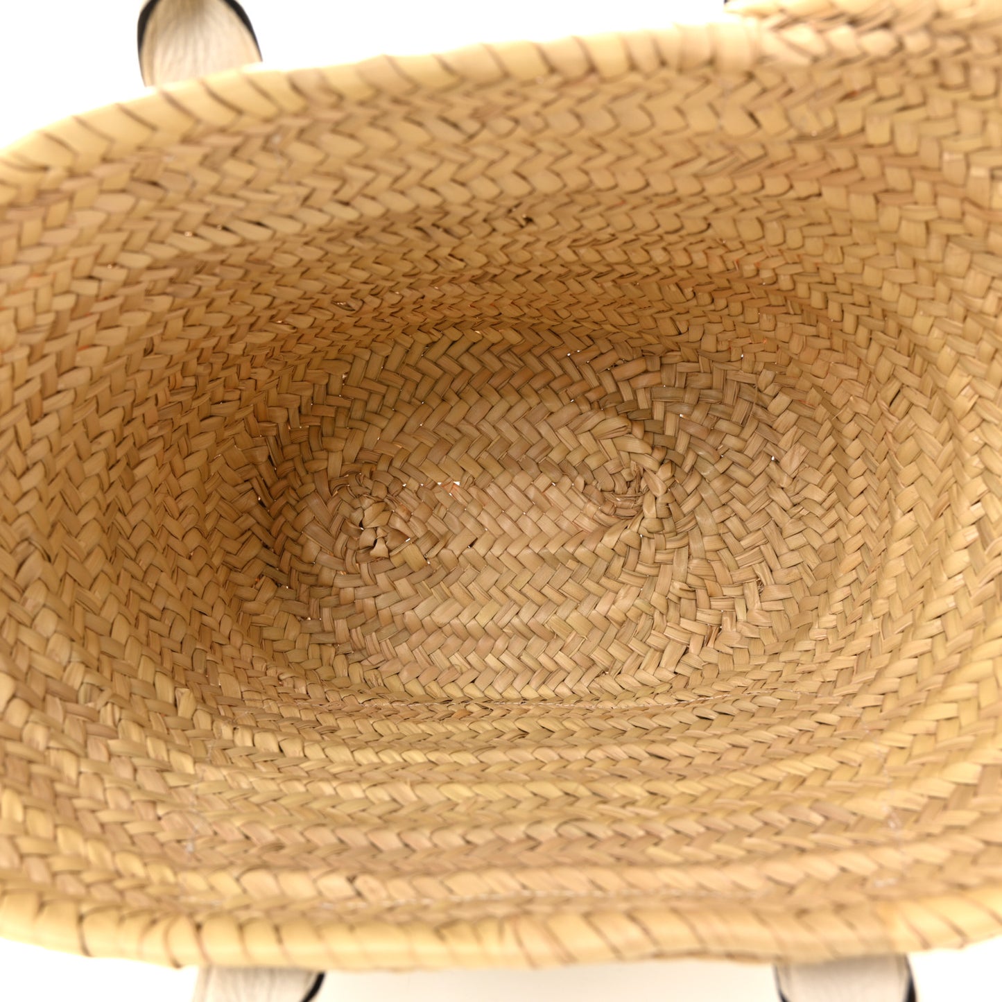 Raffia Grain Calfskin Medium Marcie Basket White