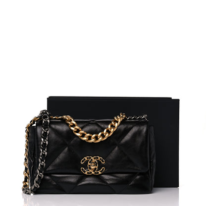 Chanel Goatskin Quilted Medium Chanel 19 Flap Black 10 of 10