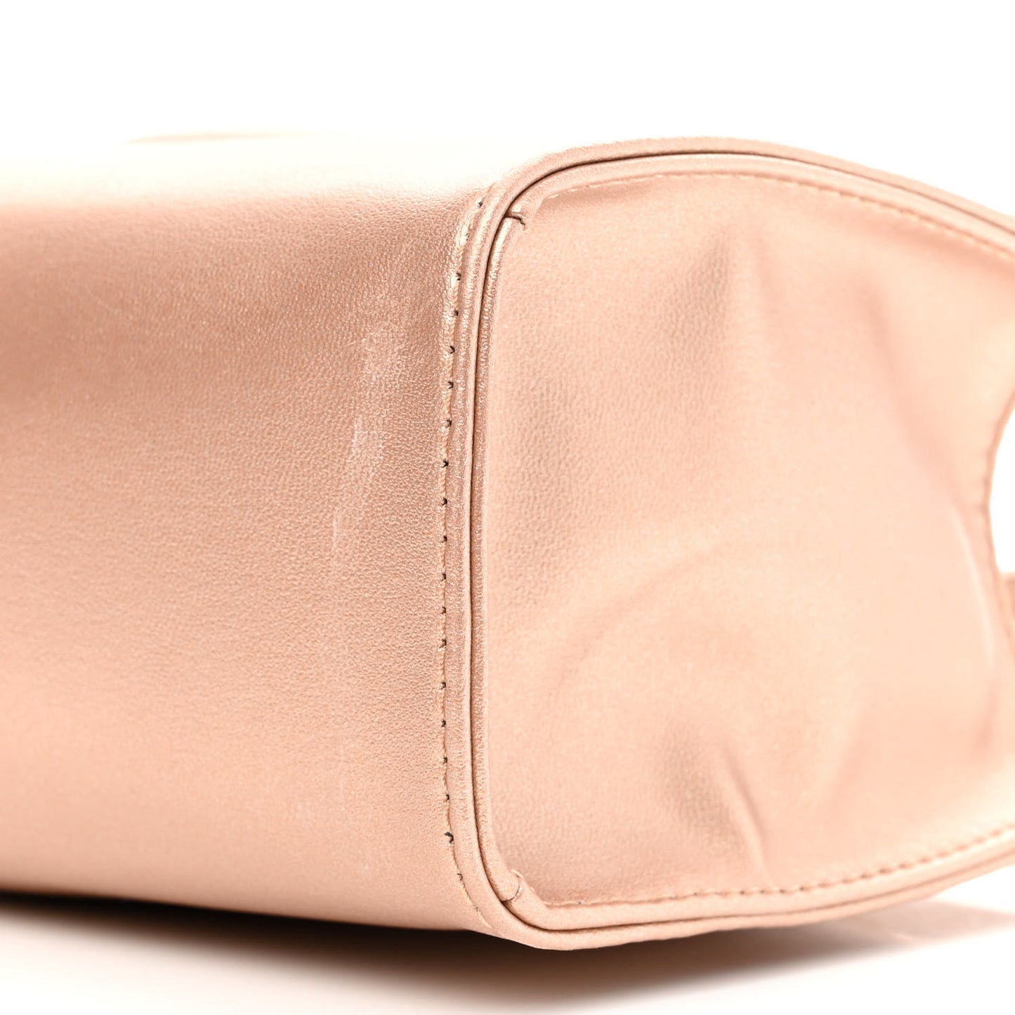 Metallic Vegan Leather Small Shopping Bag Copper