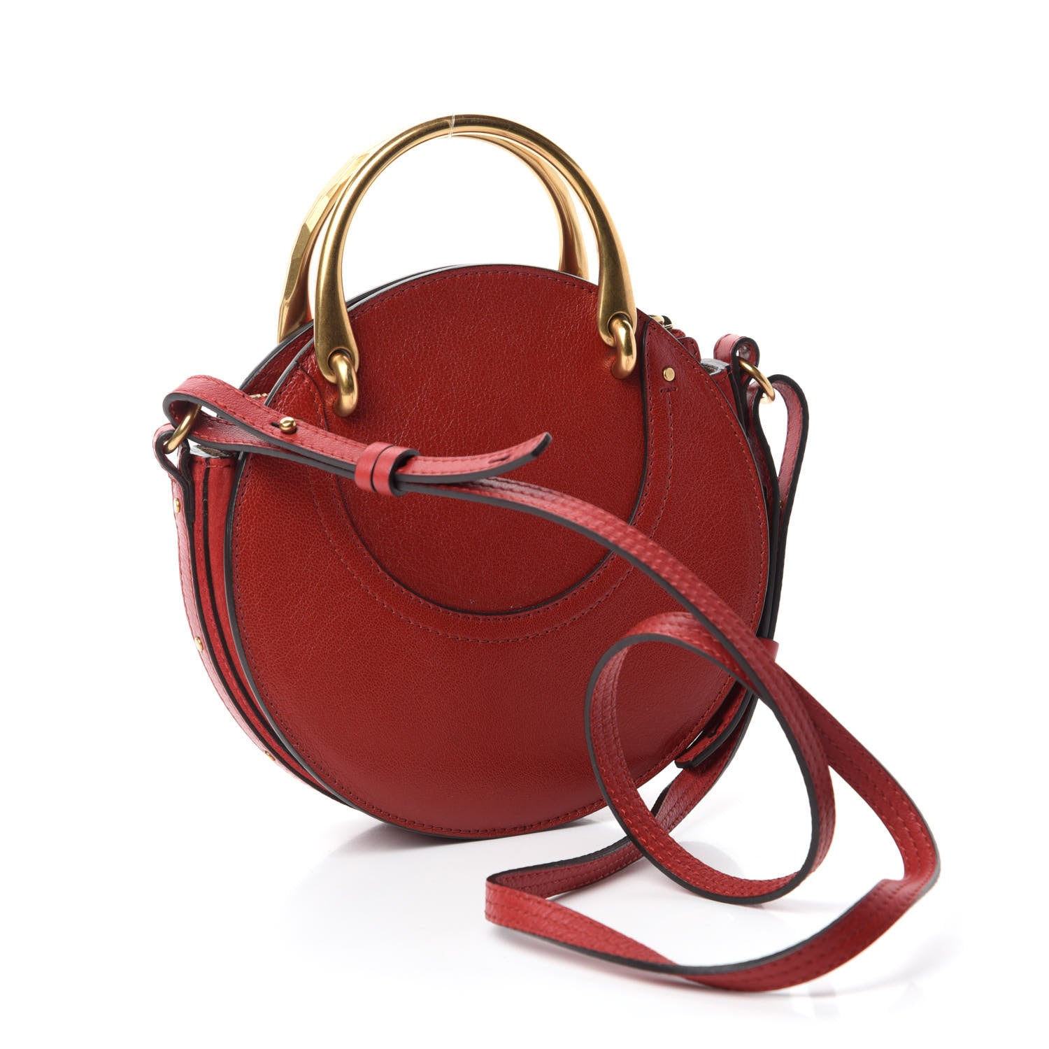 Chloe Calfskin Suede Small Pixie Bag Dahlia Red 3 of 10
