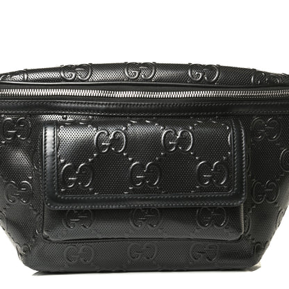Gucci Calfskin GG Tennis Embossed Pocket Belt Bag Black 6 of 10