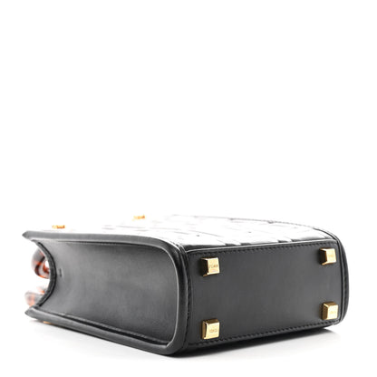 Fendi Vitello Plexiglass FF Embossed Mini Fendi Sunshine Shopper Tote Black 4 of 10