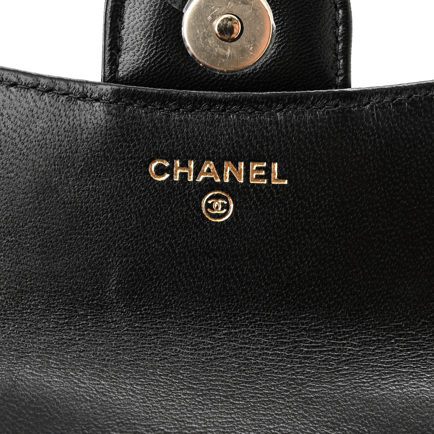 Chanel Lambskin Quilted Top Handle Flap Coin Purse With Chain Black 6 of 13