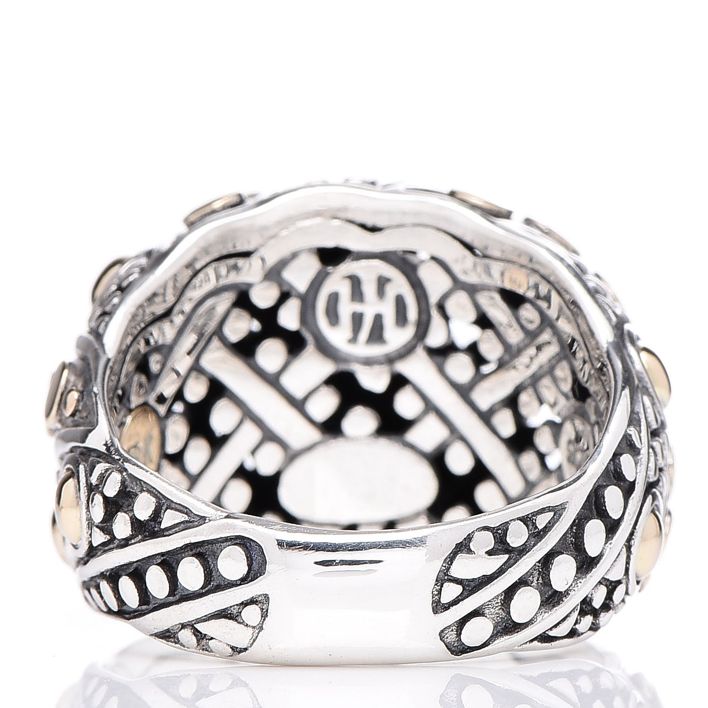 Sterling Silver 18K Yellow Gold Jaisalmer Dot Ring 53 6.5