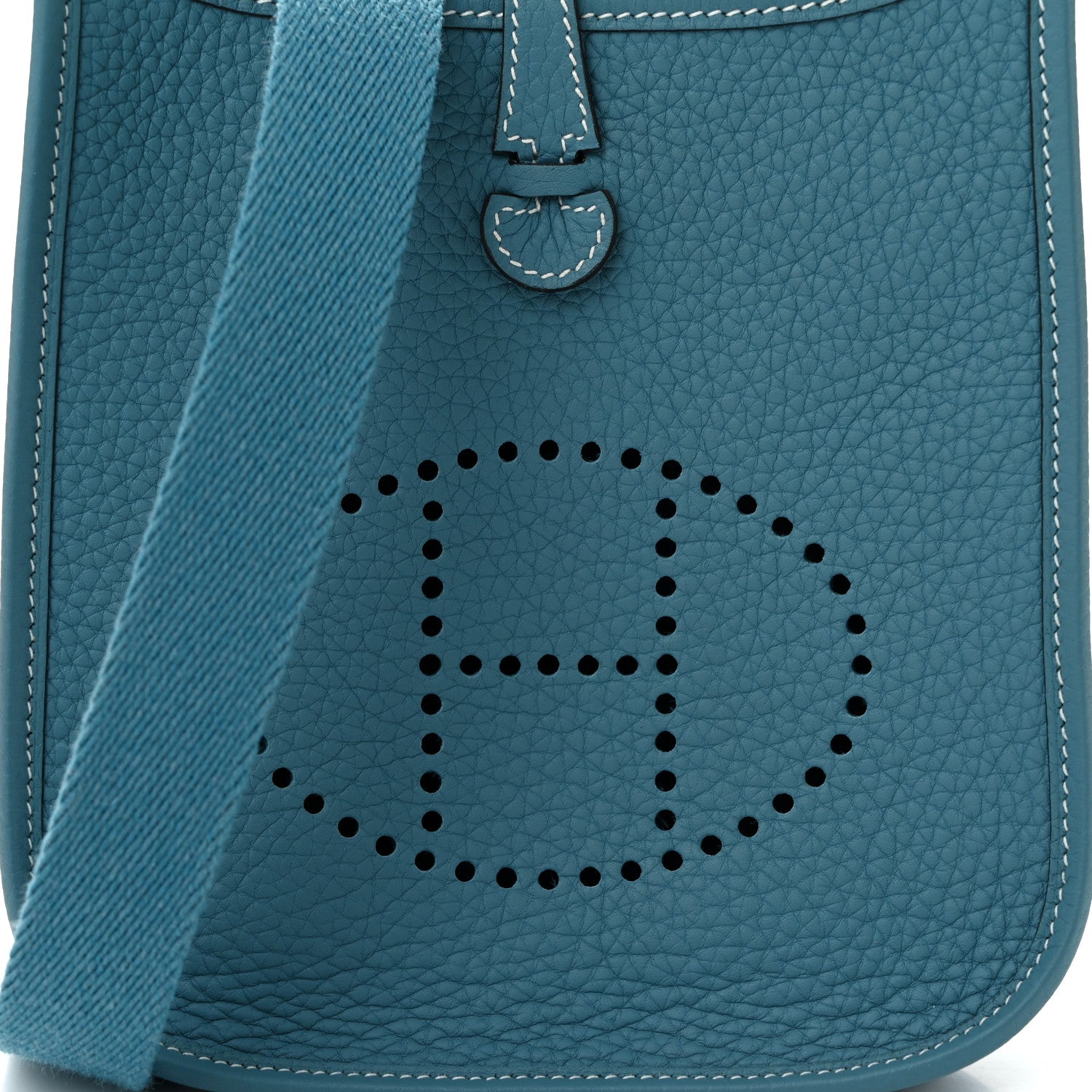 Hermes Taurillon Clemence Evelyne TPM New Blue Jean 8 of 11