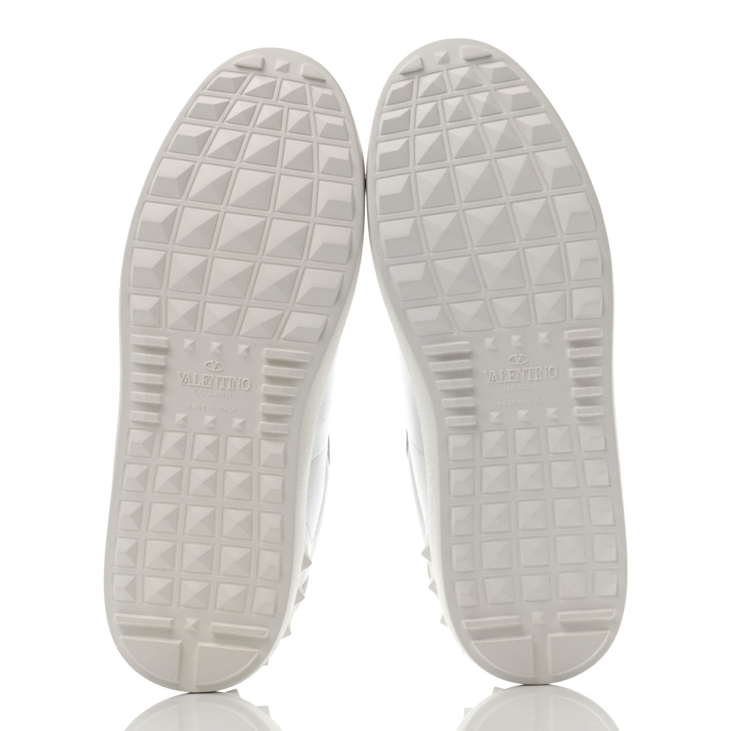 Valentino Garavani Calfskin Rockstud Open Sneakers 36.5 White Silver 5 of 8