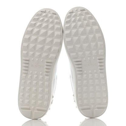Valentino Garavani Calfskin Rockstud Open Sneakers 36.5 White Silver 5 of 8