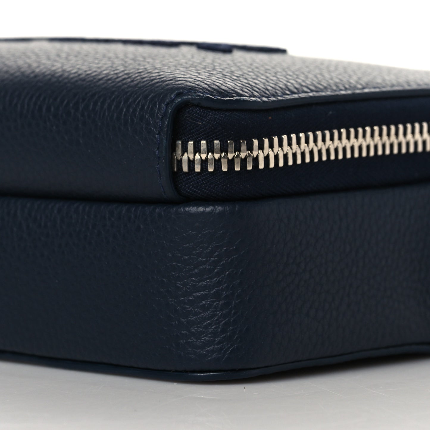 Grained Calfskin Pouch Navy Blue