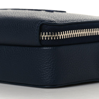 Christian Dior Grained Calfskin Pouch Navy Blue 10 of 11