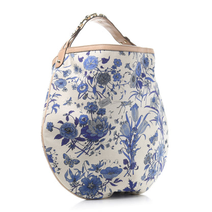 Gucci Canvas Flora Floral Large Wave Hobo Blue 3 of 12
