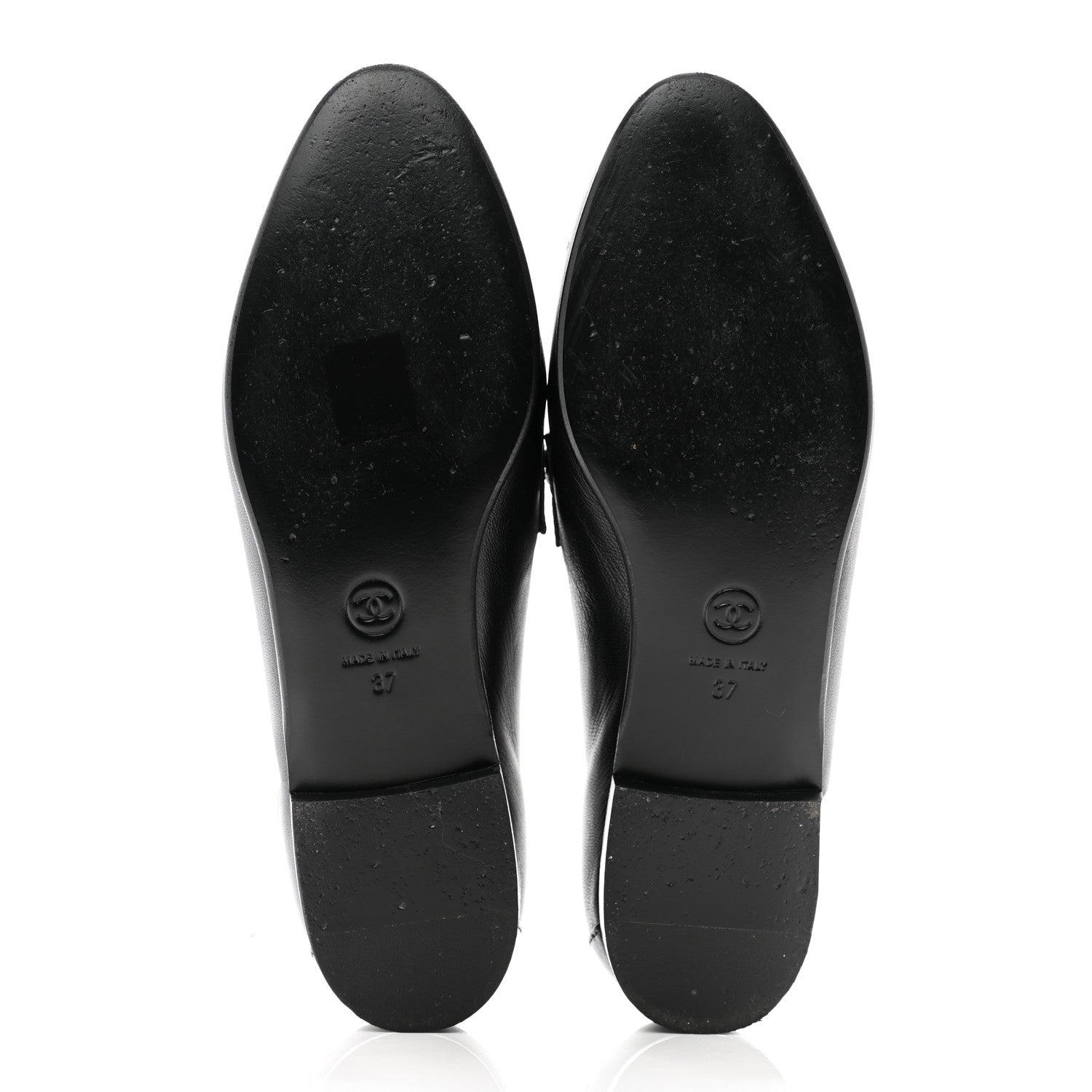 Chanel Lambskin CC Chain Mocassin Loafers 37 Black 5 of 10