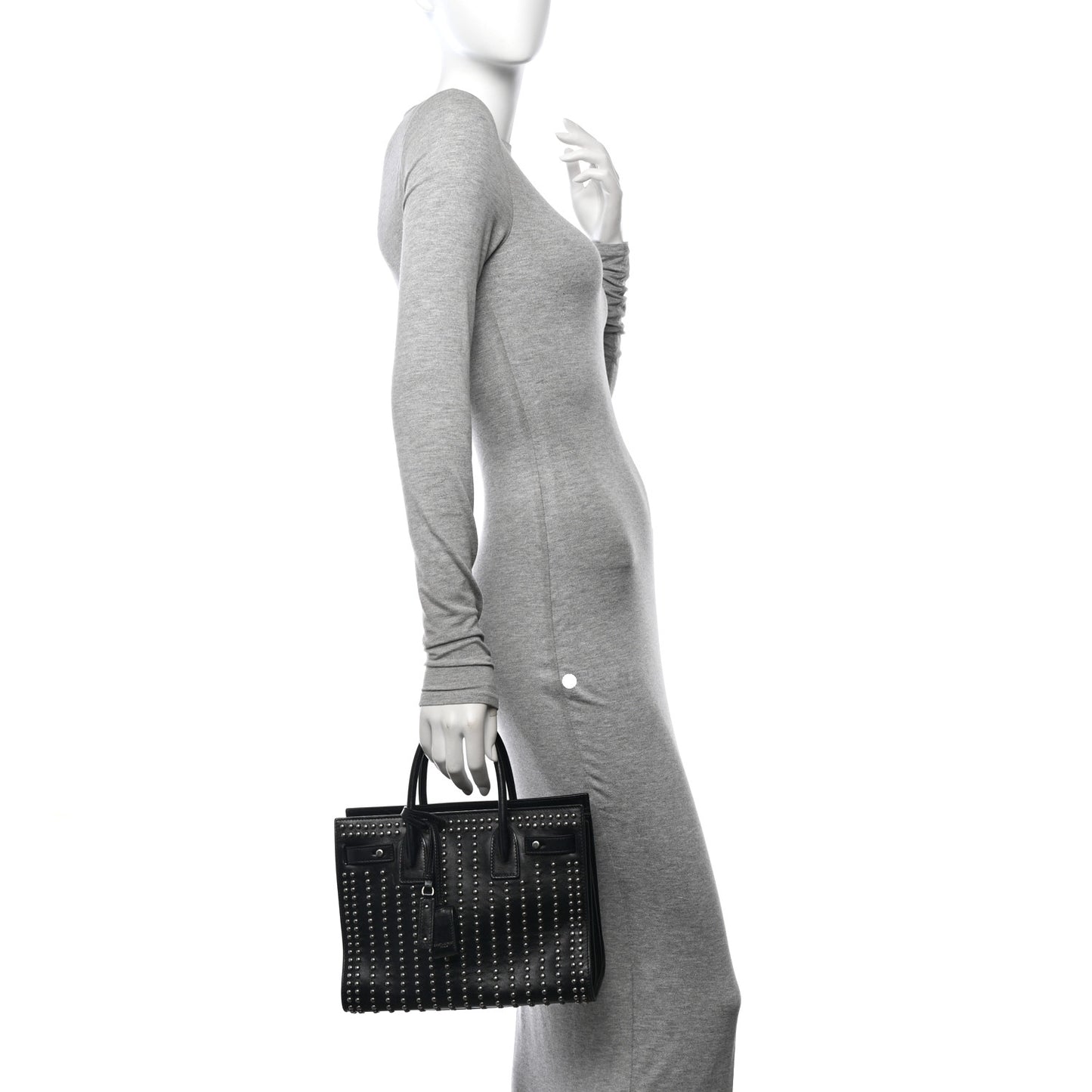 Smooth Calfskin Studded Small Sac De Jour Black