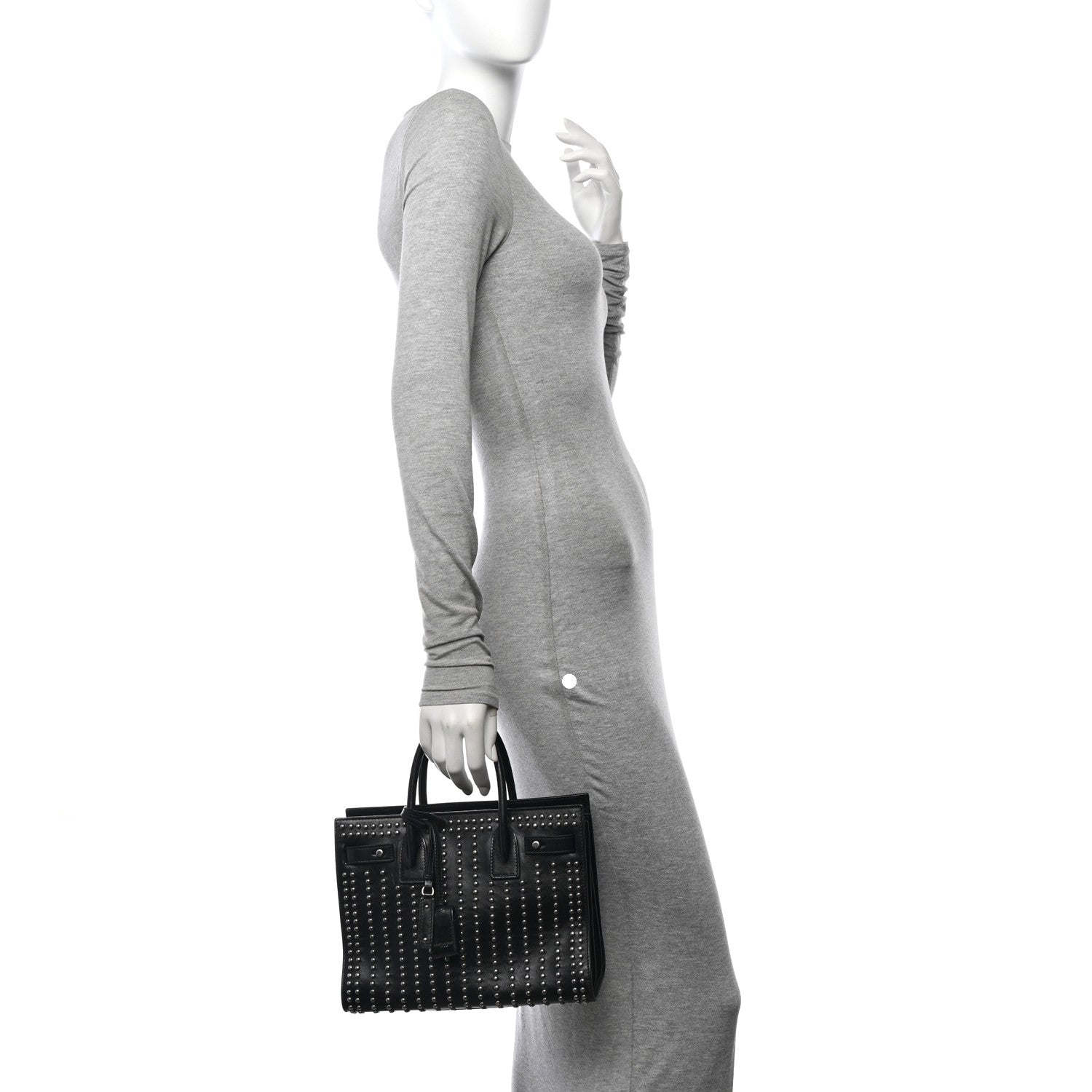 Saint Laurent Smooth Calfskin Studded Small Sac De Jour Black 2 of 12