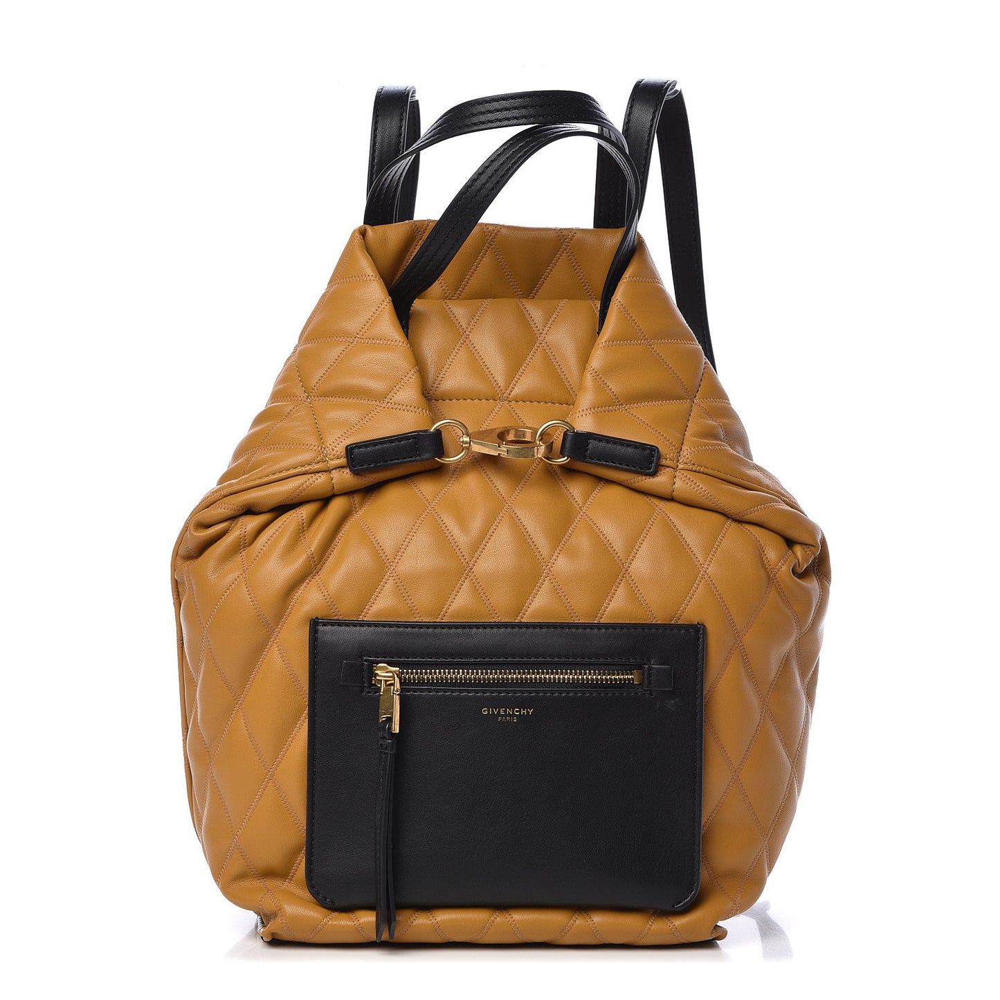 Rubberized Canvas Quilted Duo Backpack Golden