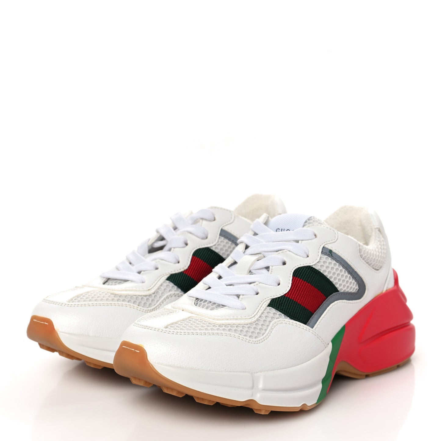 Lavaredo Eco Fabric Mesh Web Womens Rhyton Reflective Sneakers 35.5 Great White Green Red Silver