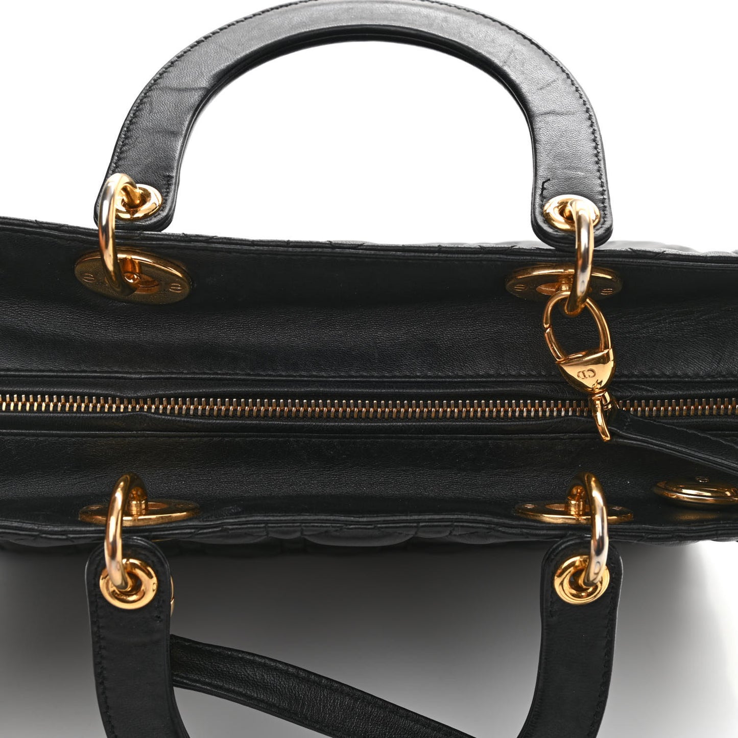 Lambskin Cannage Large Lady Dior Black