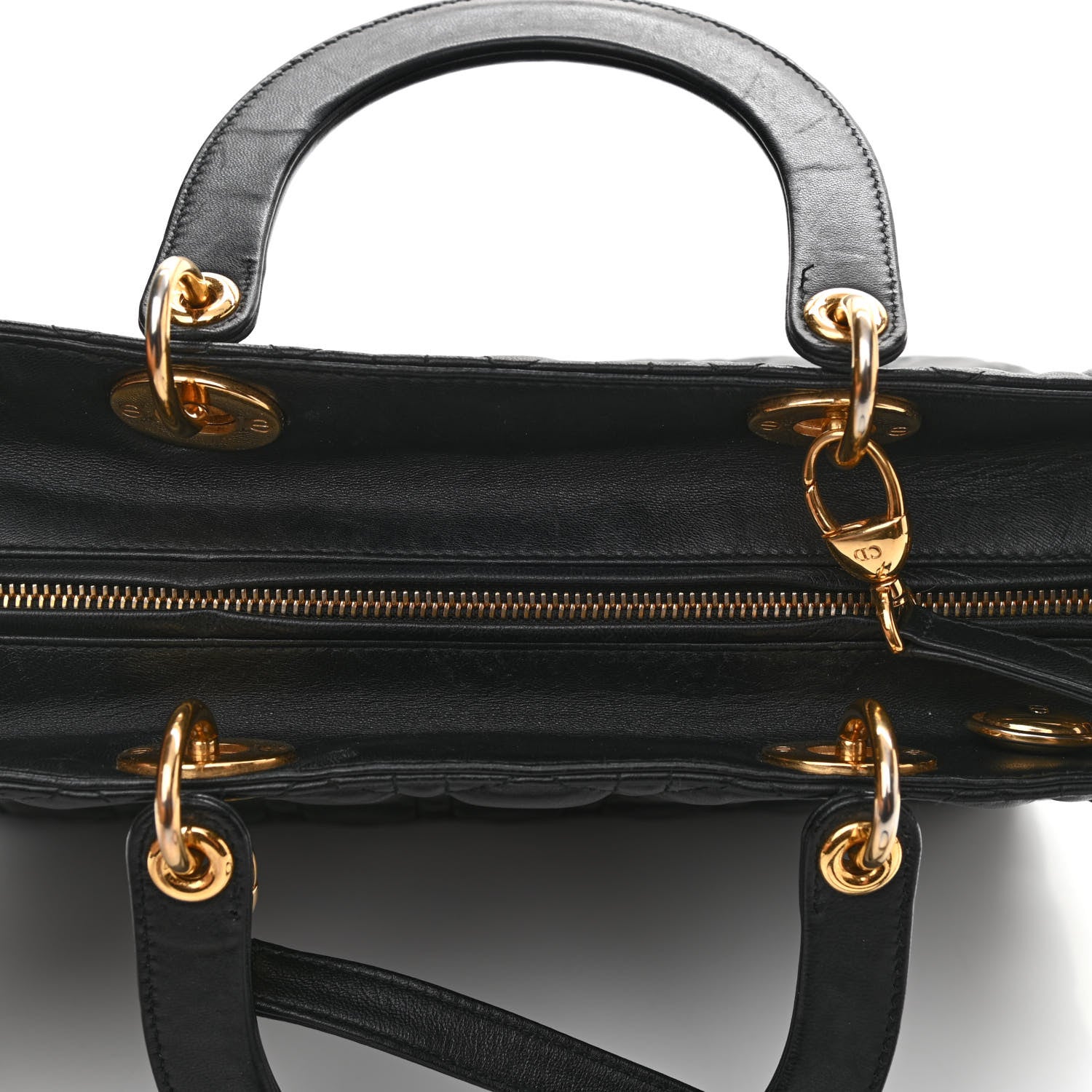 Christian Dior Lambskin Cannage Large Lady Dior Black 10 of 13