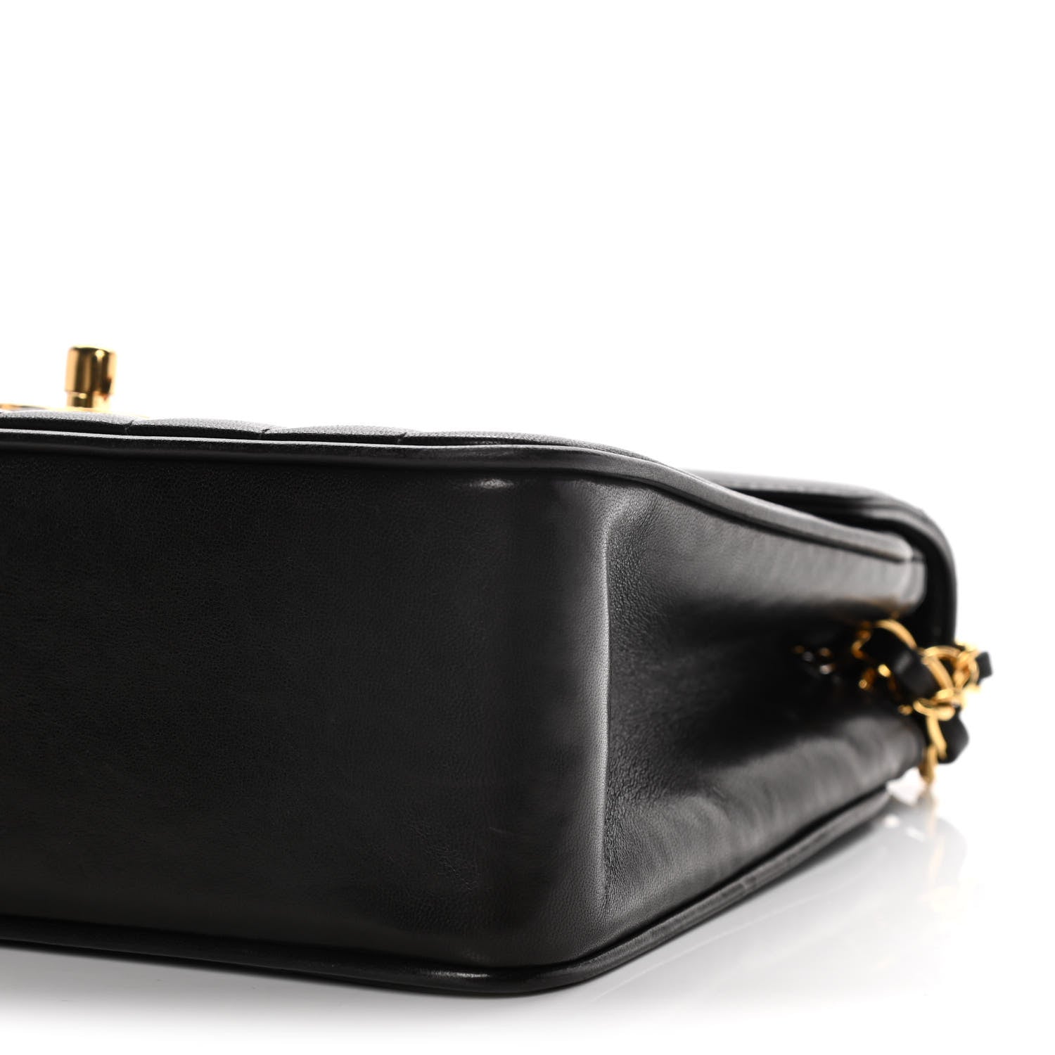 Chanel Lambskin Quilted Chevron Small Single Flap Black 11 of 19