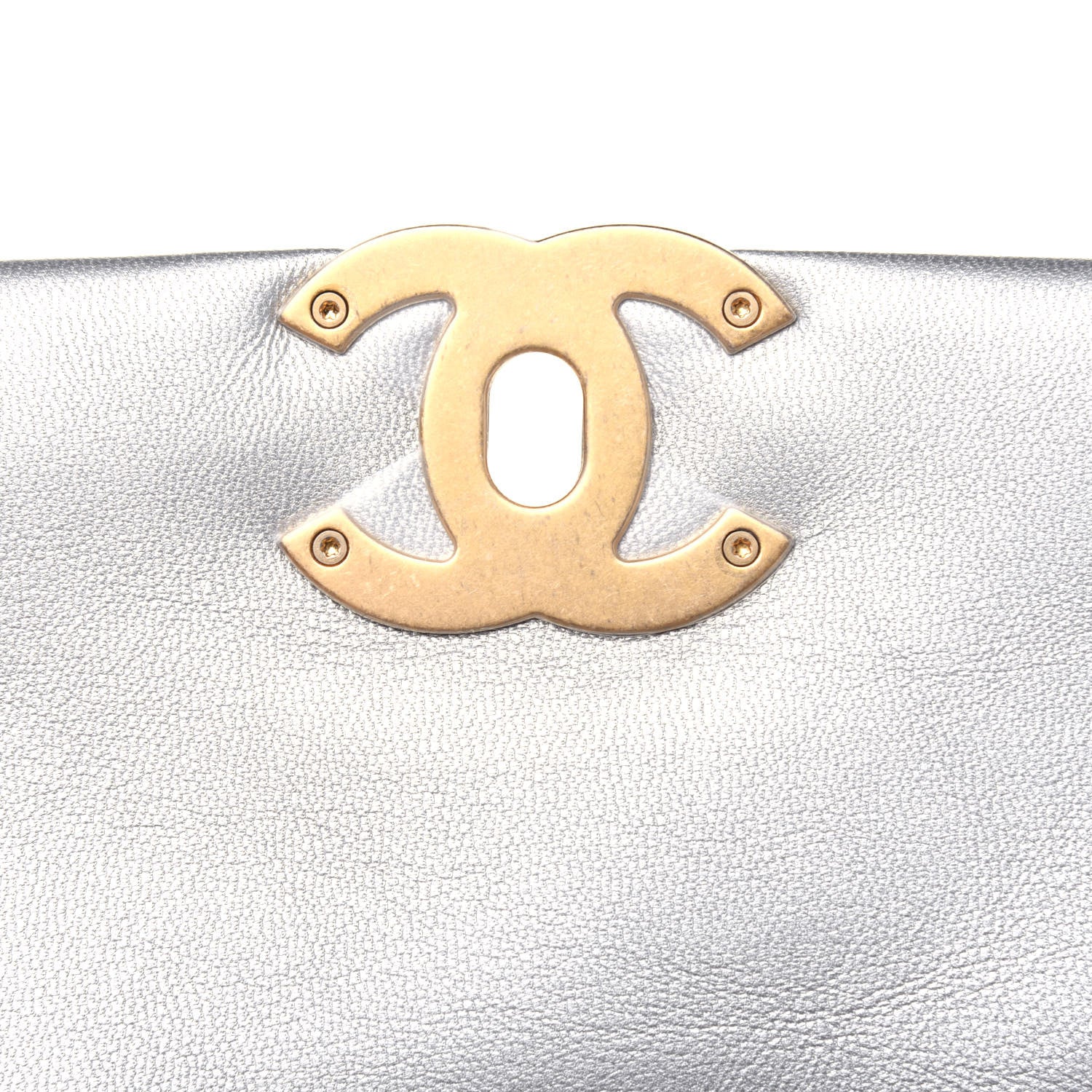 Chanel Metallic Goatskin Quilted Medium Chanel 19 Flap Silver 10 of 18