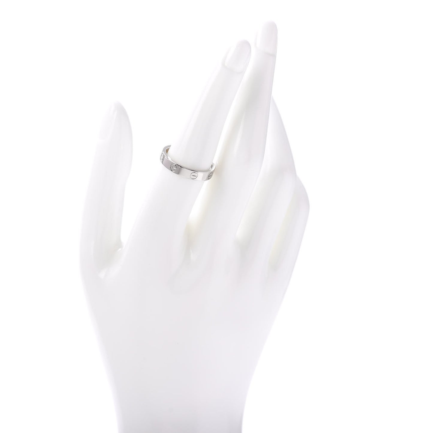 18K White Gold 3.5mm LOVE Wedding Band Ring 55 7.25