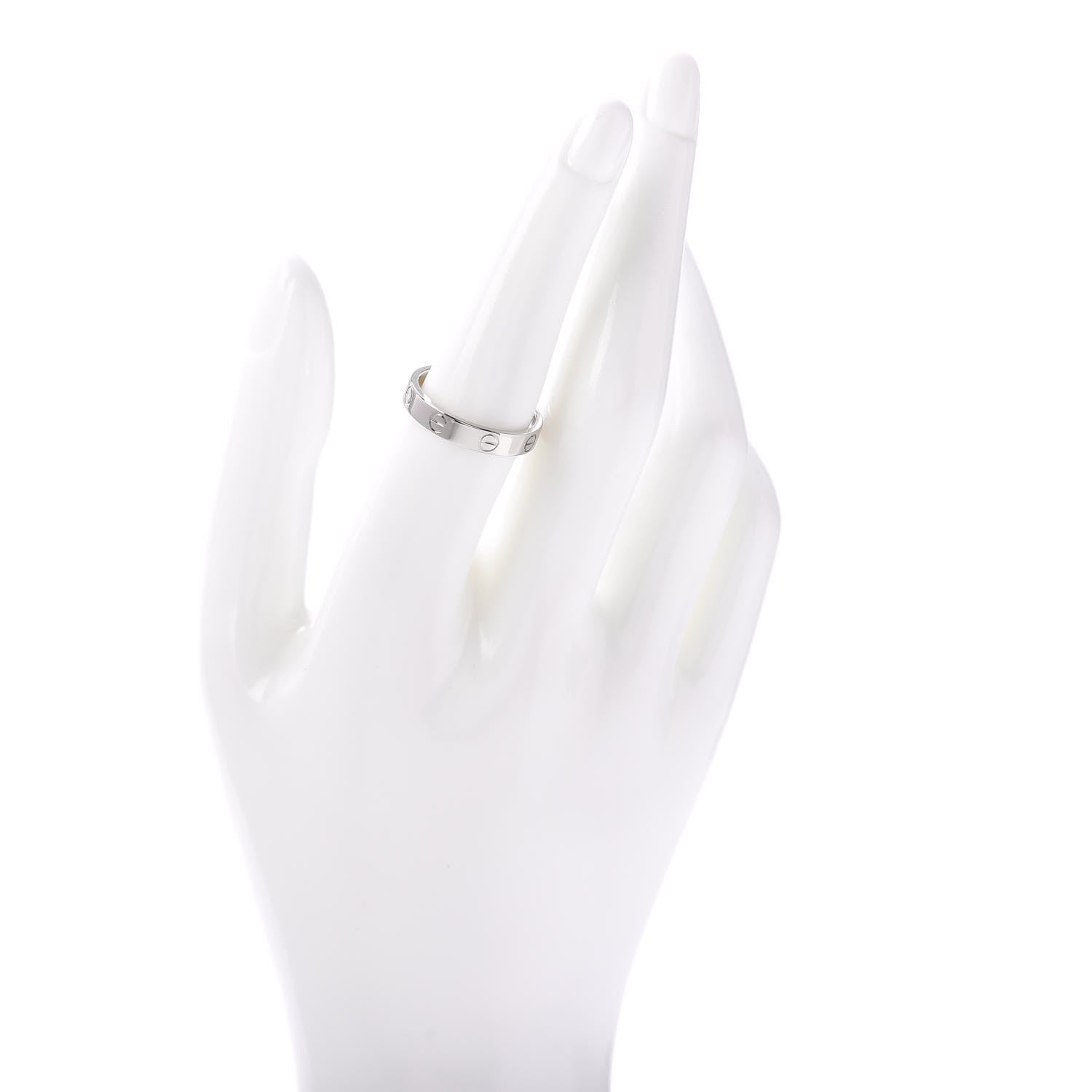 Cartier 18K White Gold 3.5mm LOVE Wedding Band Ring 55 7.25 2 of 4