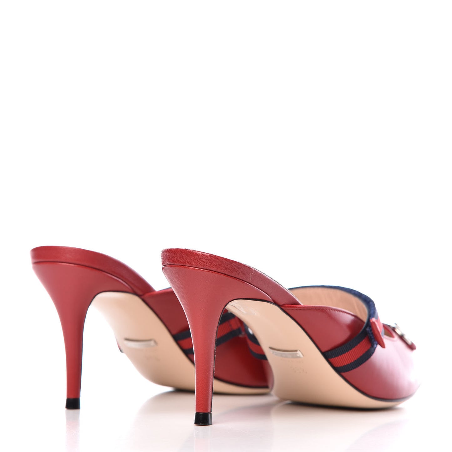Malaga Kid Sylvie Web Cross Strap Mid-Heel Slides 38.5 Hibiscus Red
