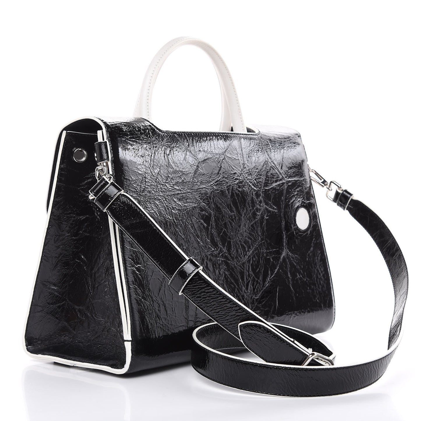 Crinkled Calfskin Medium Diorever Flap Black