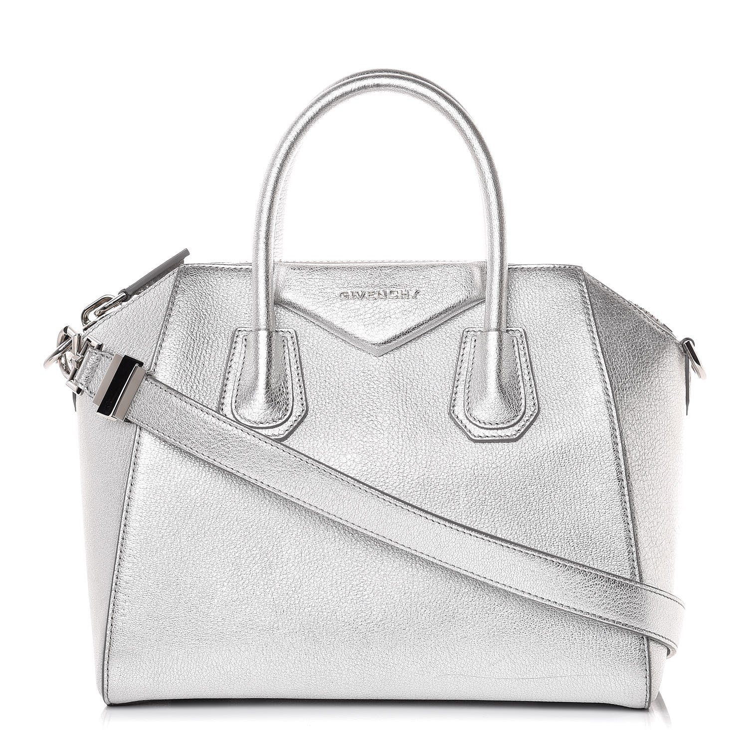 Givenchy Metallic Sugar Goatskin Small Antigona Silver 1 of 12