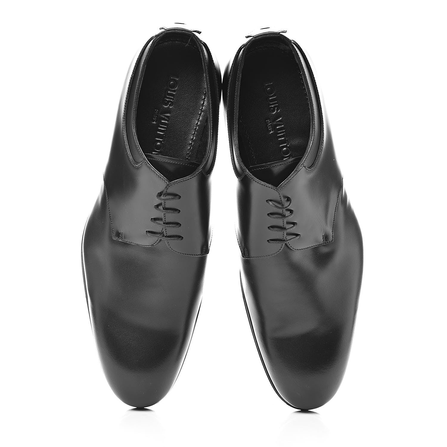 Louis Vuitton Lambskin Mens Derby Lace Up Shoes 8 Black 12 of 12