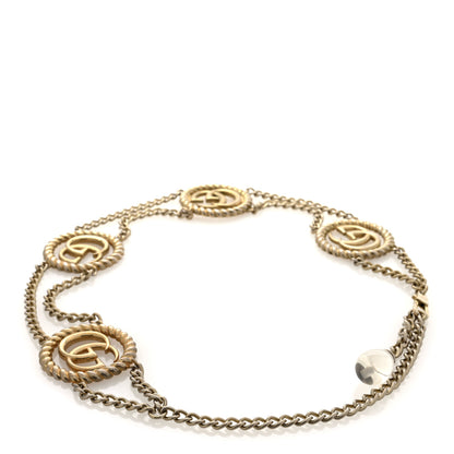 Gucci Metal Chain Crystal Torchon Double G Belt Gold 2 of 3