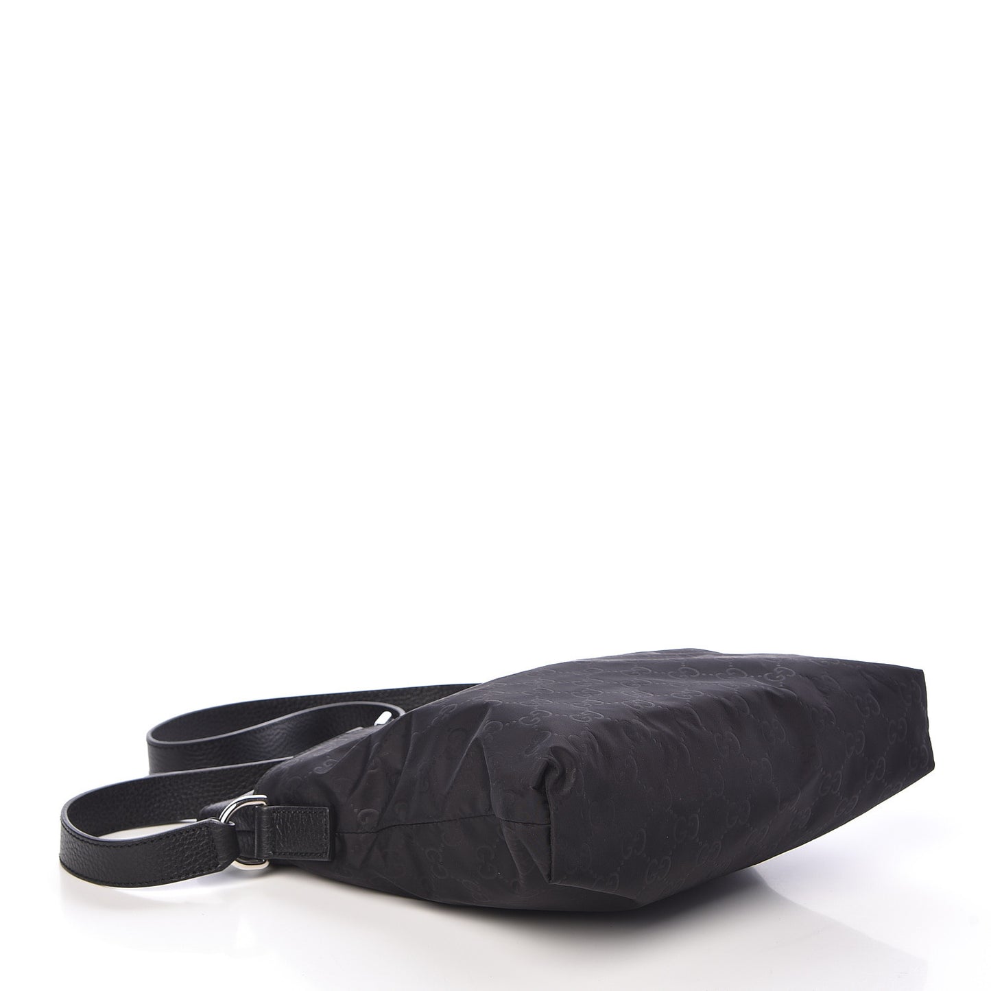 Nylon Monogram Dollar Calfskin Flat Messenger Bag Black