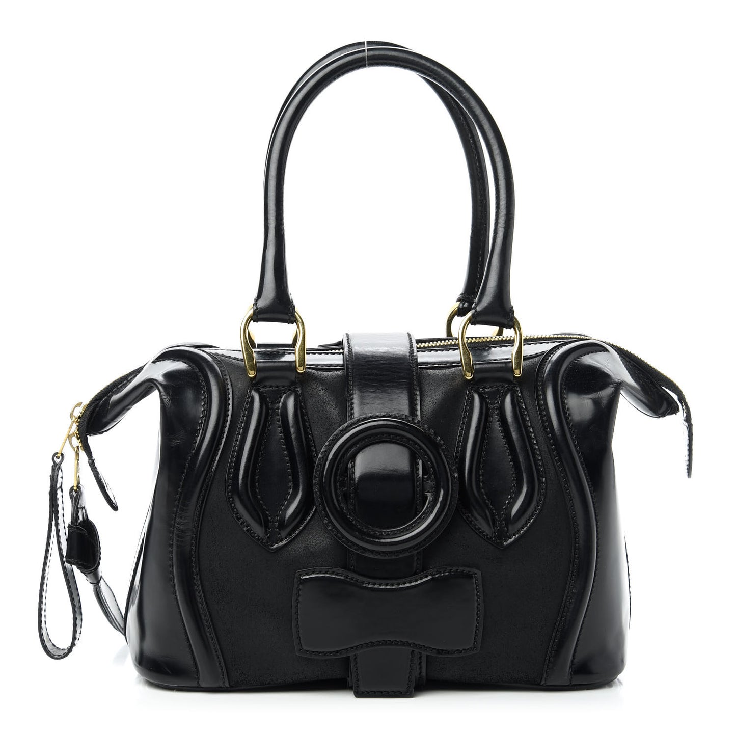 Patent Suede Sac Superb Black