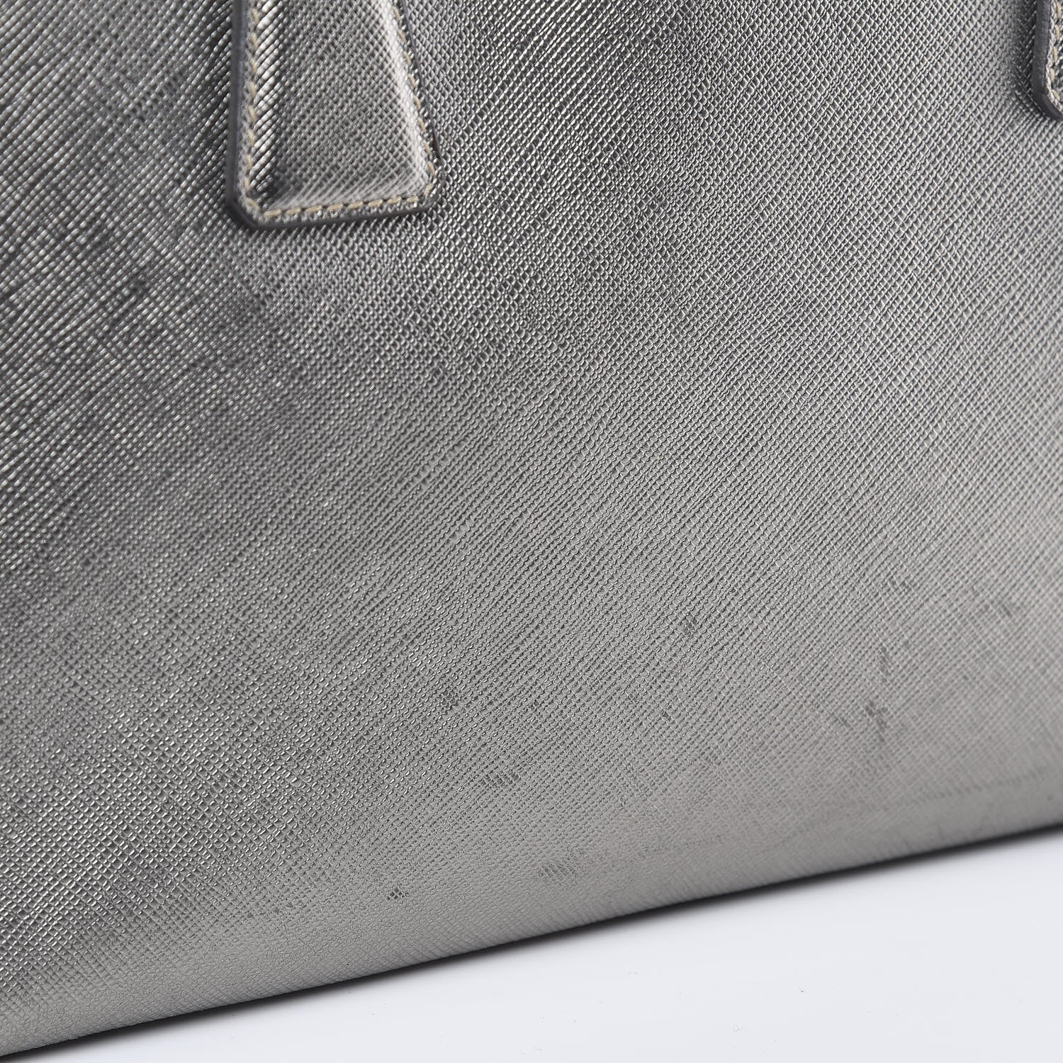 Prada Metallic Saffiano Lux Bowler Silver 21 of 23