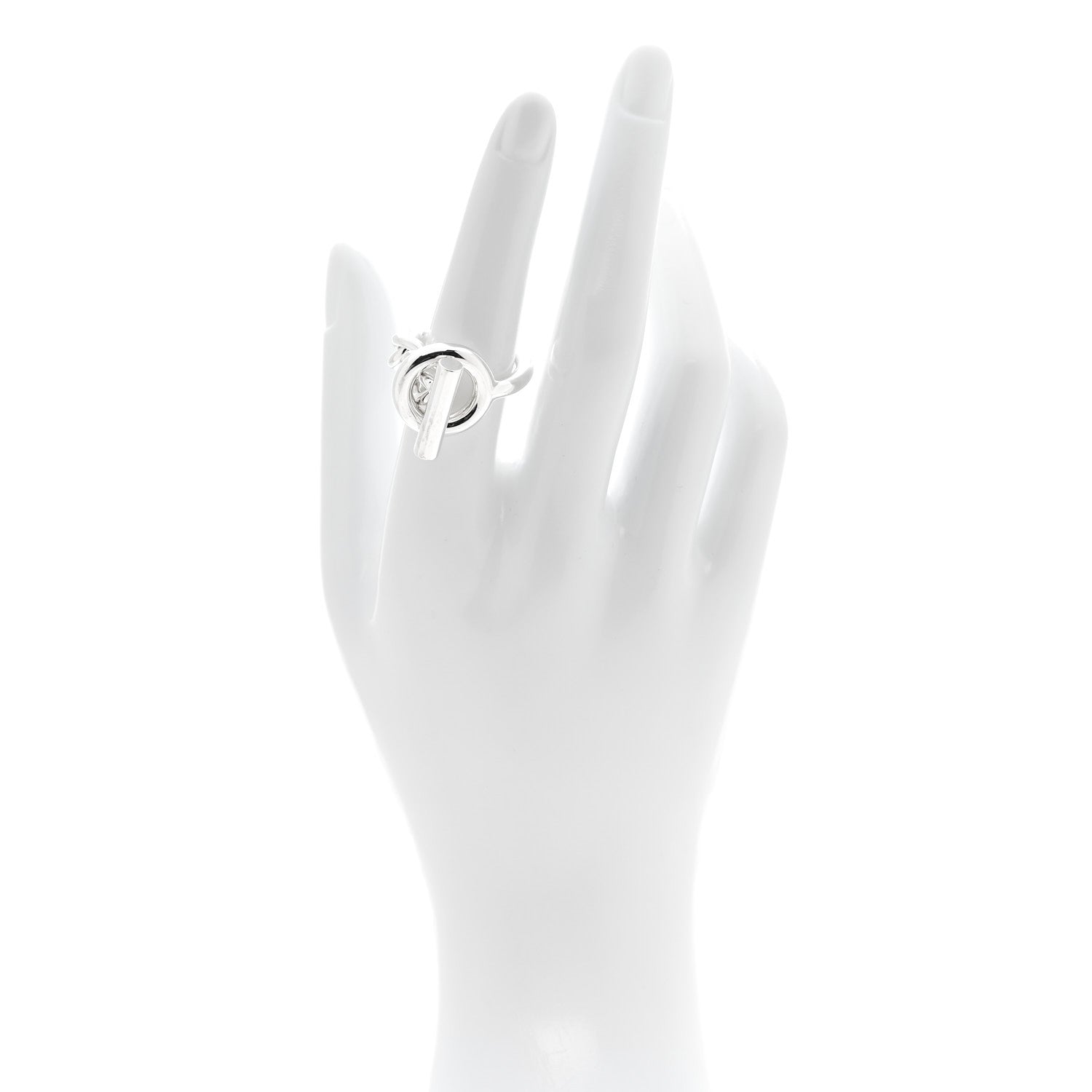 Hermes Sterling Silver GM Croisette Ring 54 6.75 2 of 5