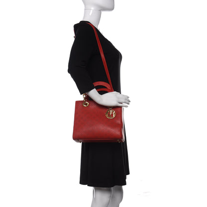 Christian Dior Calfskin Laser Cut Medium Lady Dior Red 2 of 10