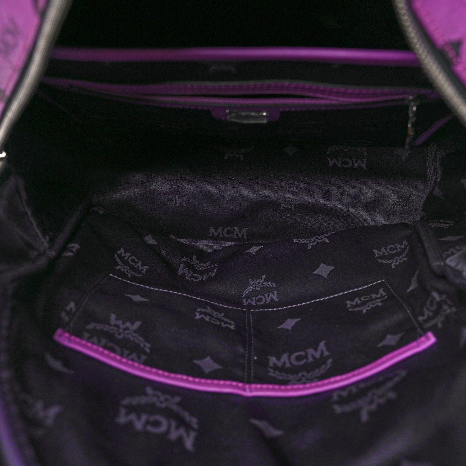 MCM Visetos Medium Sprinkle Stud Stark Backpack Purple 5 of 9