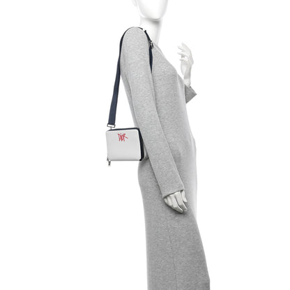 Christian Dior X SHAWN STUSSY Grained Calfskin Double Zip Crossbody Pouch White 2 of 9